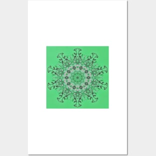 Kaleidoscope of mint green icicles Posters and Art